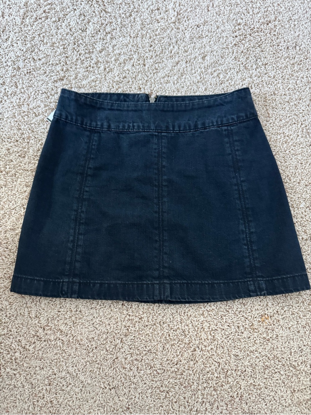 Free People Black Denim Mini Skirt